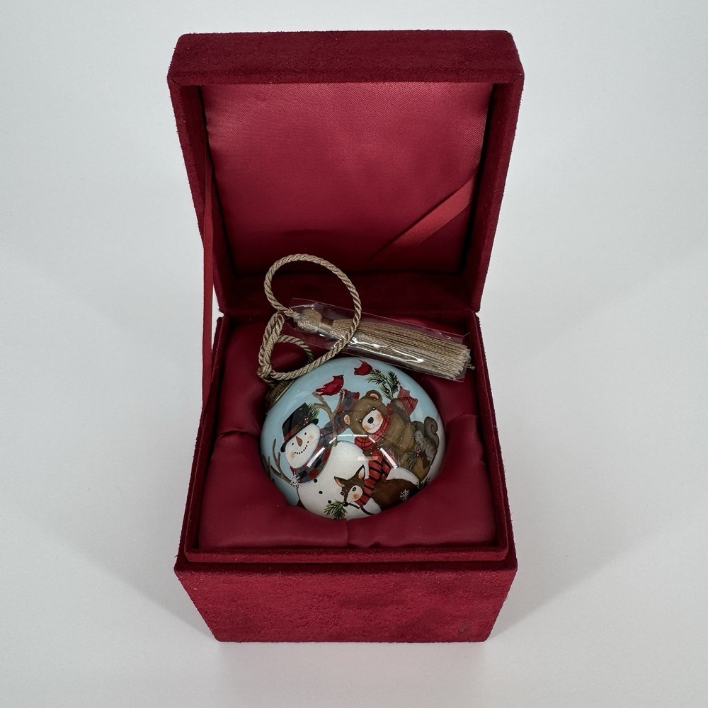 Susan Winget‎ Christmas Ornament Forest Friends Hand-painted Glass Inner Beauty